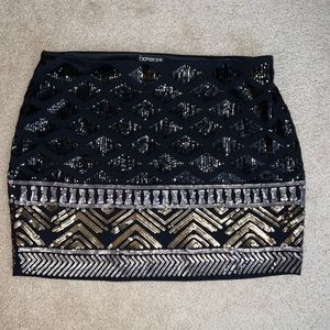 Express sequin mini skirt size small